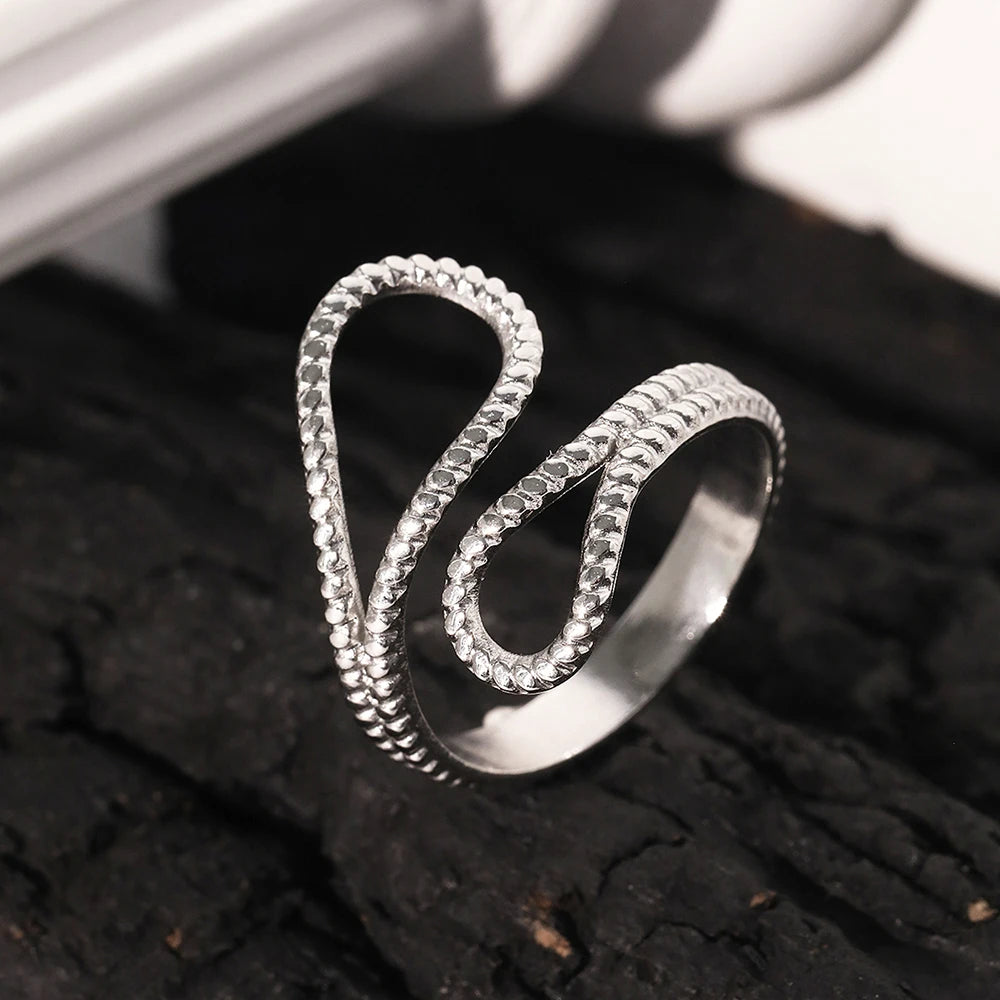 Bague "Étreinte de Gouttes" – Acier inoxydable